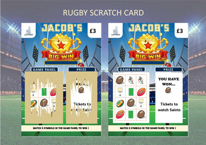 Rugby Scratch Off Card – Rugby Match Ticket Reveal – Surprise Rugby Gift – Scratch to Reveal Rugby Trip or Tickets