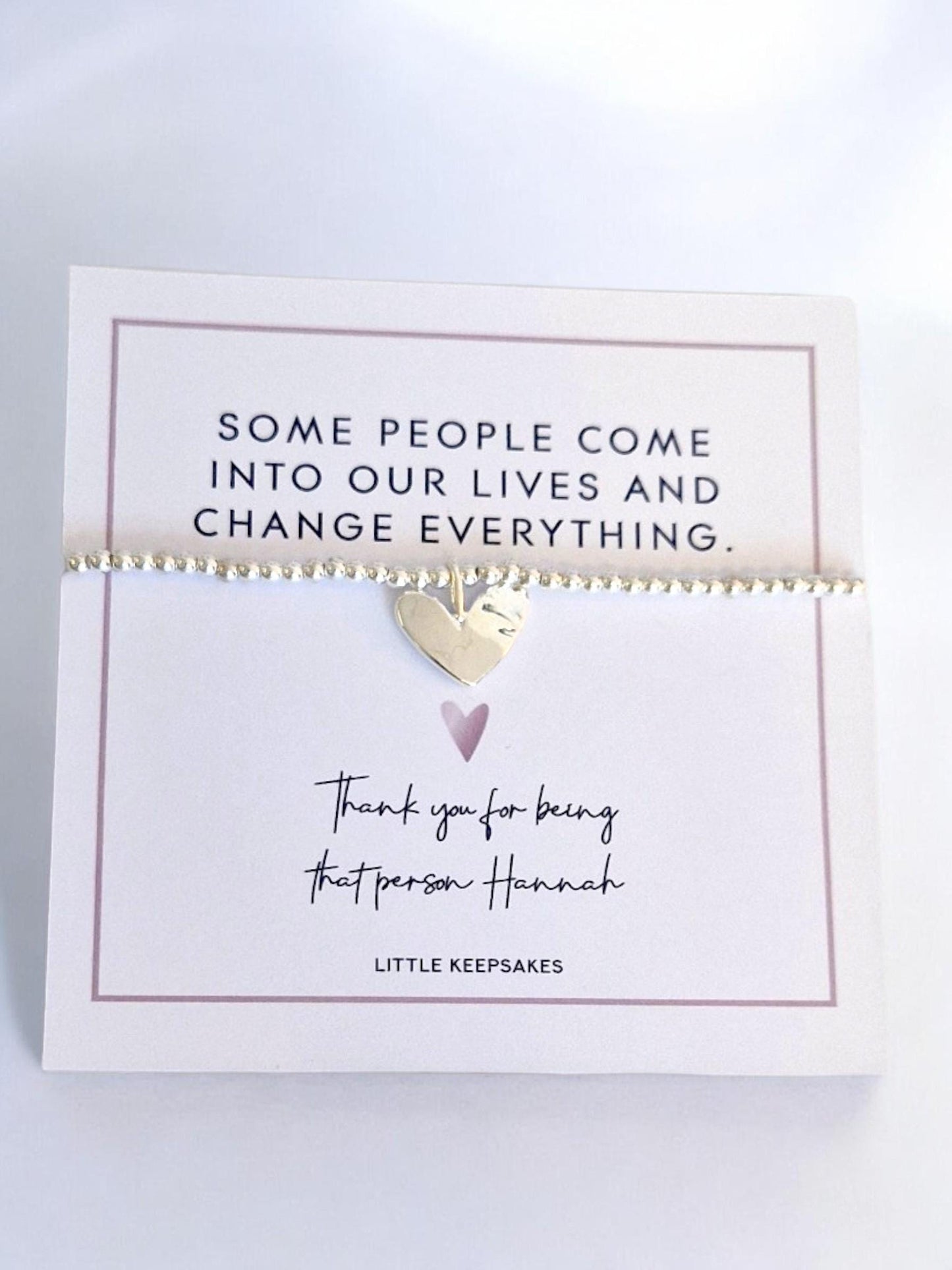 Thank you for everything Personalised Silver Plated Charm Bracelet: Thank You Gift - Some people come into our lives and change everything