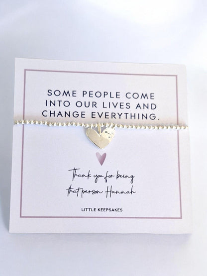 Thank you for everything Personalised Silver Plated Charm Bracelet: Thank You Gift - Some people come into our lives and change everything
