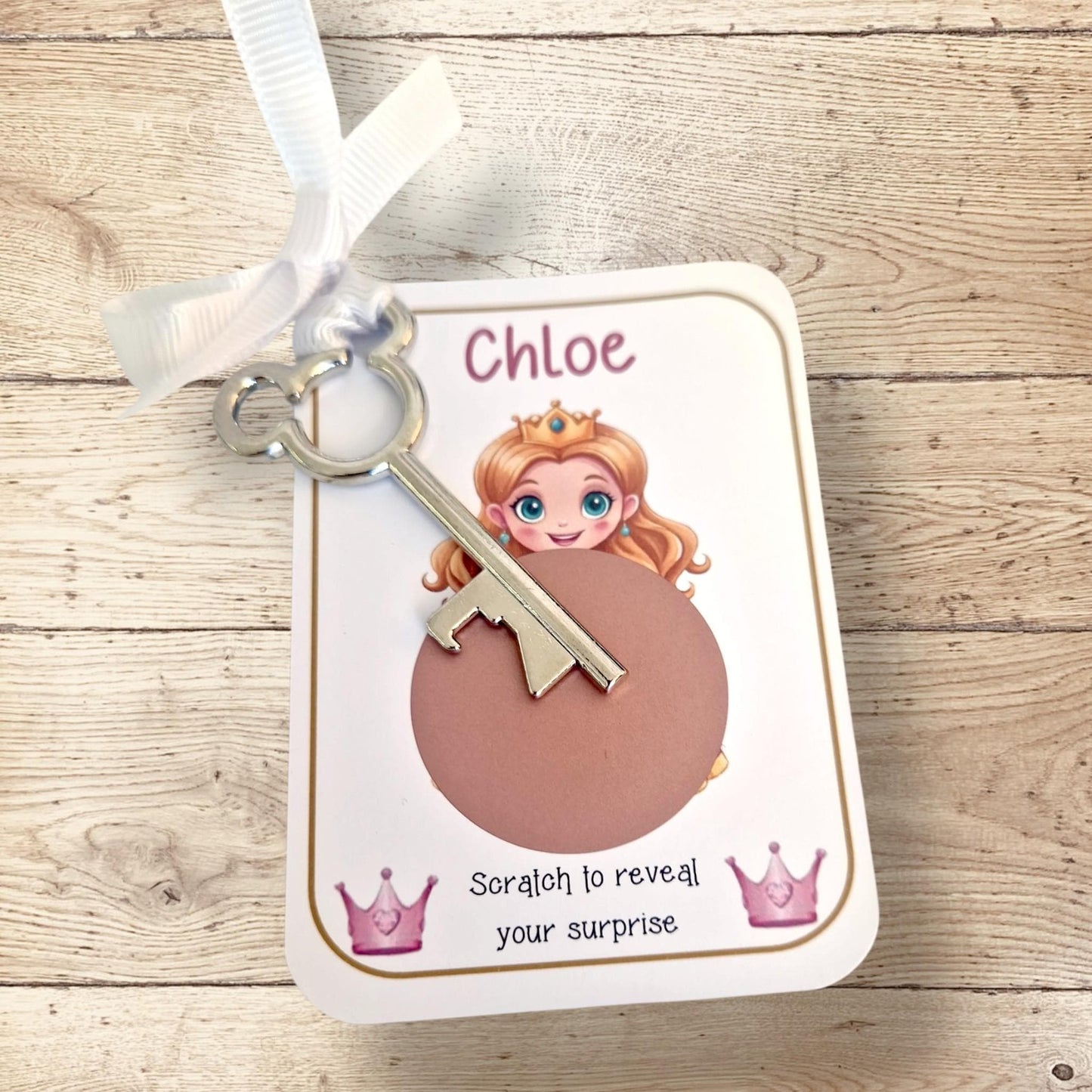 Disneyland Paris, Disneyworld, Surprise Reveal Scratch Off Princess – Metal Mickey Key Holiday Announcement, Magical Gift