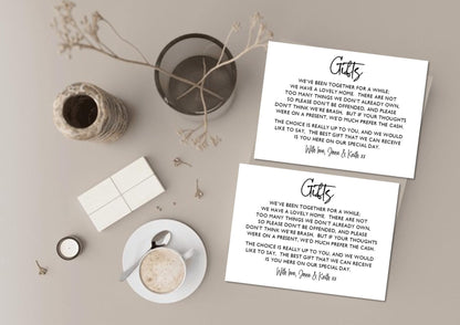 Personalized Wedding Gift Poem Card, A7 Monetary Request Insert