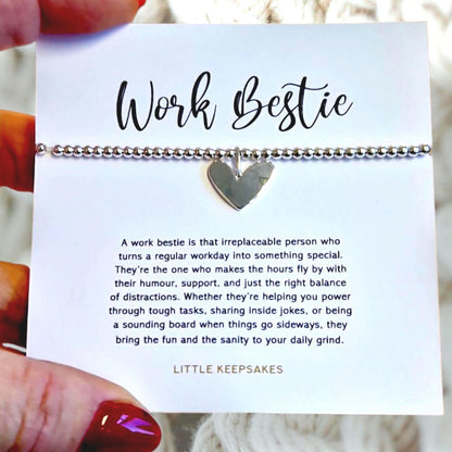 Work Bestie Bracelet, Personalised: Silver Plated Bracelet - leaving Gift colleague gift work bestie gift co-worker Christmas Birthday
