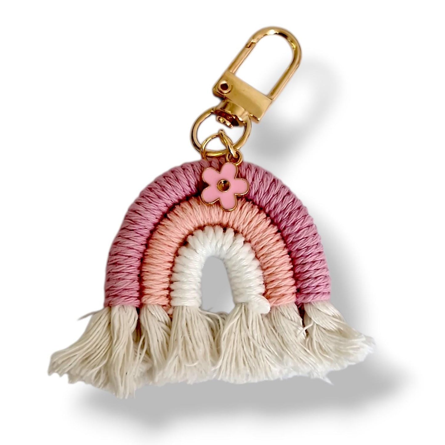 Macrame Keyring, Macrame Rainbow Teacher Keychain: Personalised Thank You Gift with card