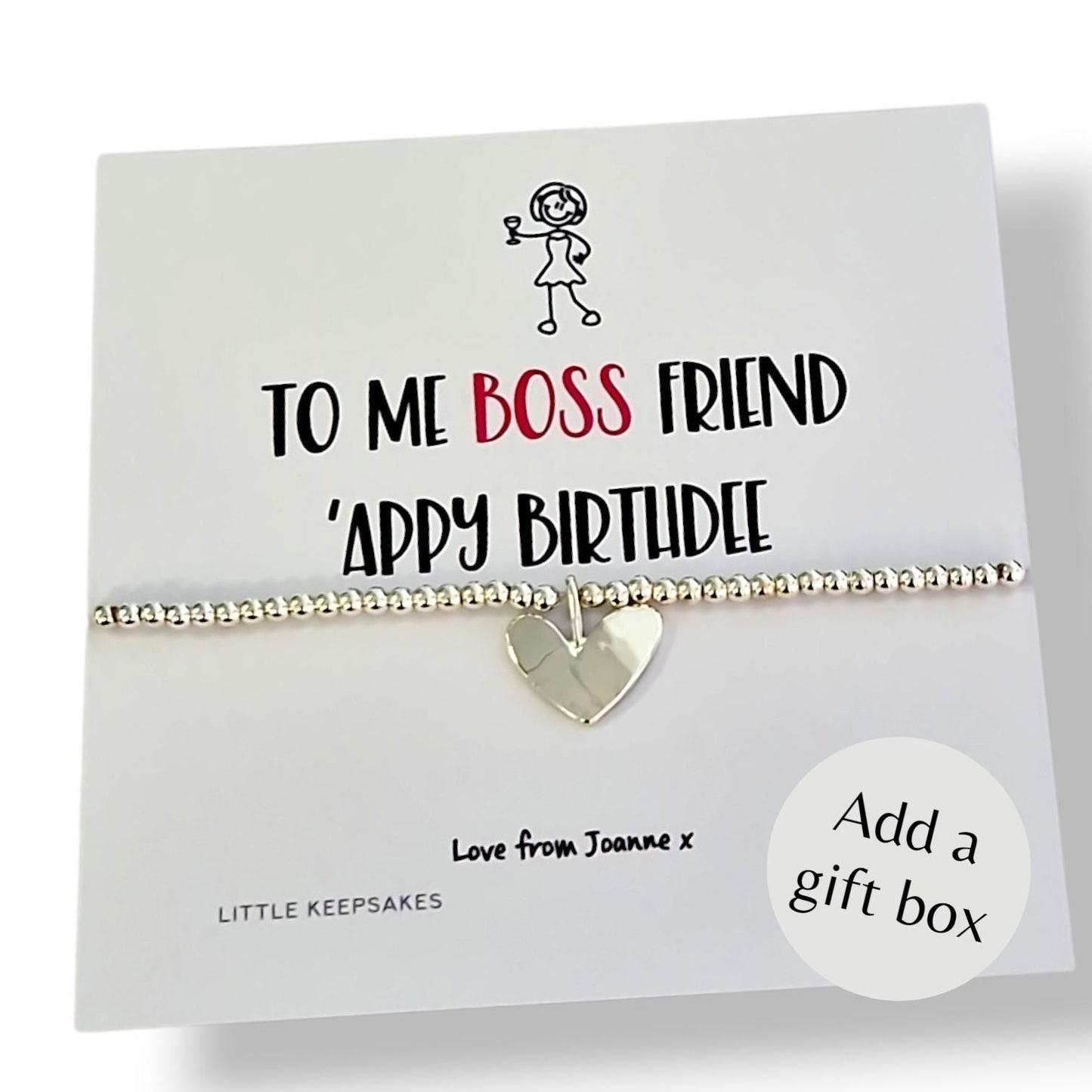 Boss Birthday Girl Bracelet Personalised, Scouse Gift, Liverpool Slang Jewellery, Funny Birthday Gift for Her