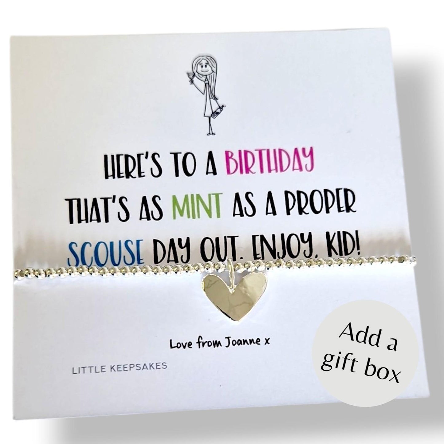 Scouse Pun Birthday Girl Bracelet Personalised, Scouse Gift, Liverpool Slang Jewellery, Funny Birthday Gift for Her - Enjoy kid!