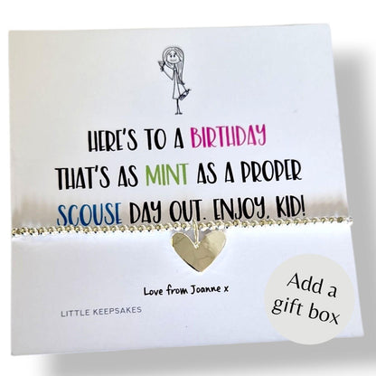 Scouse Pun Birthday Girl Bracelet Personalised, Scouse Gift, Liverpool Slang Jewellery, Funny Birthday Gift for Her - Enjoy kid!