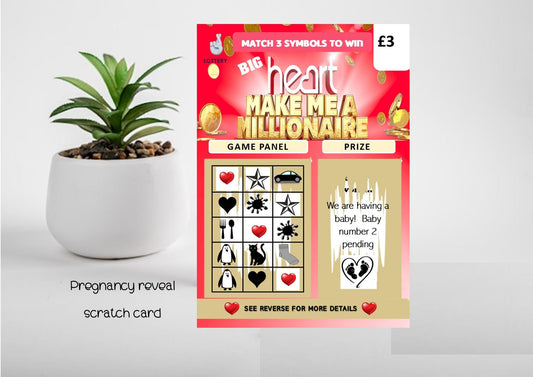 Pregnancy Announcement Lottery Scratch Off Tickets - For Baby Announcements to Husband, Grandparents, Family and Friends - Baby Announcement