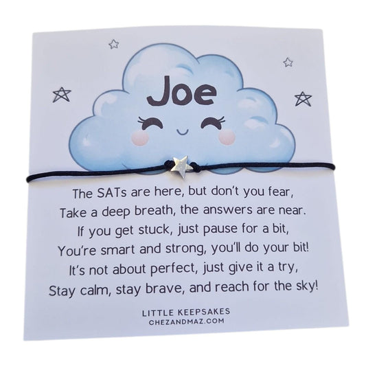 SATs Wish Bracelet, Personalised Good luck gift for kids, Primary School Leavers, Exam Confidence