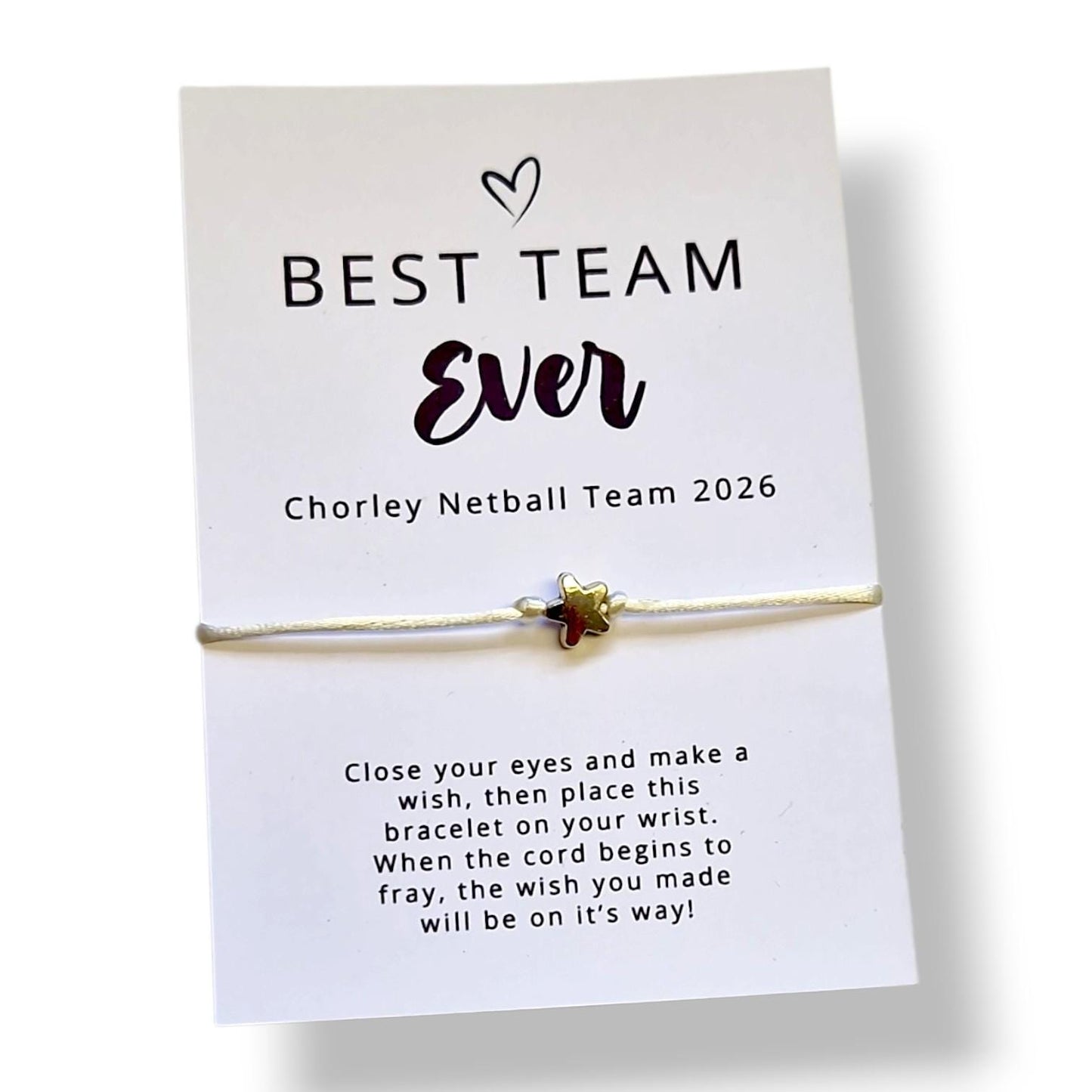 Personalised Sports Team Wish Bracelet | Football Friendship Bracelet | Cord Bracelet | Good Luck Gift for Fans | Match Day Gift