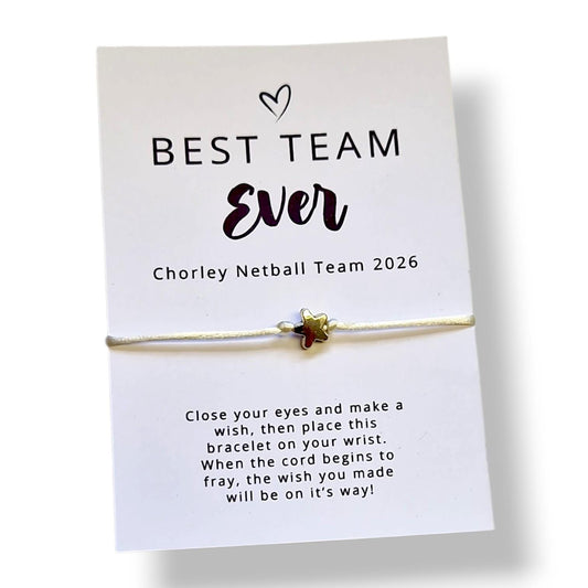 Personalised Sports Team Wish Bracelet | Football Friendship Bracelet | Cord Bracelet | Good Luck Gift for Fans | Match Day Gift