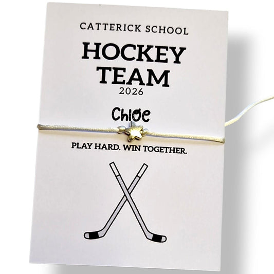 Hockey Personalised Sports Team Wish Bracelet | Football Friendship Bracelet | Cord Bracelet | Good Luck Gift for Fans | Match Day Gift