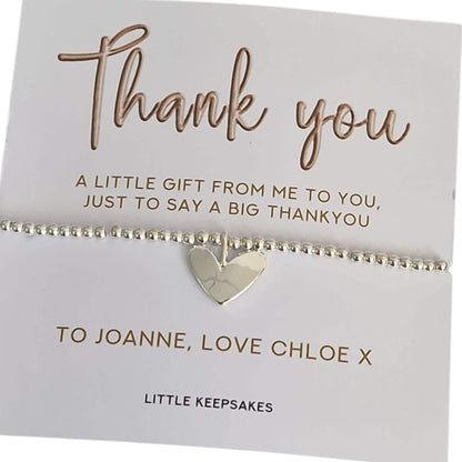 Thank you Gift - say a big thank you Personalised Silver Plated Charm Bracelet: Thank You Gift