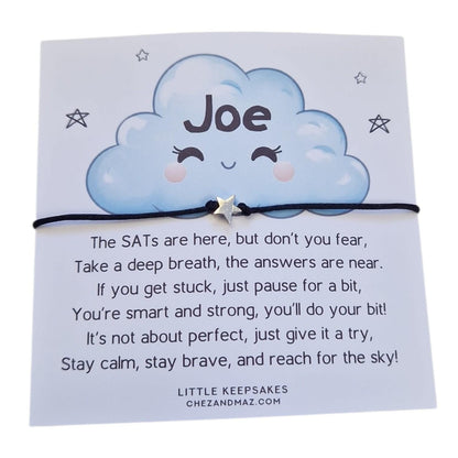 SATs Wish Bracelet, Personalised Good luck gift for kids, Primary School Leavers, Exam Confidence