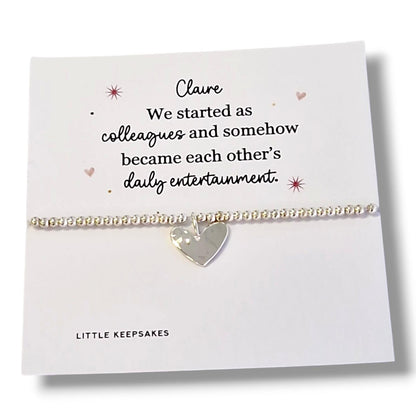 Funny Colleague Gift Bracelet -We started as Colleagues , Leaving Present,Silver Plated, Humorous Office Gift - Silver plated charm bracelet