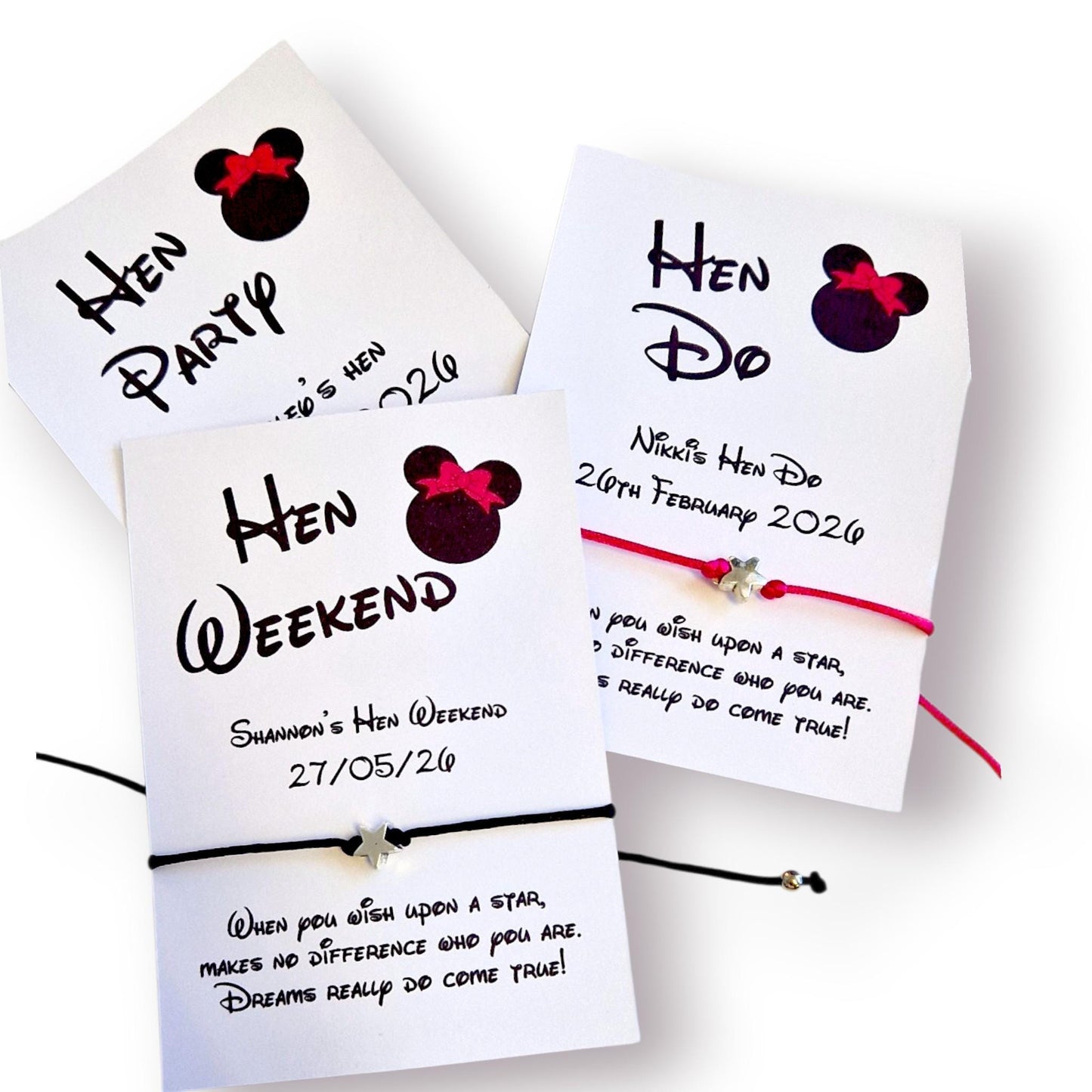 Minnie Mouse Wish Bracelet – Disney Hen Party Favor, Hen  Do, Hen Weekend