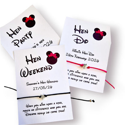 Minnie Mouse Wish Bracelet – Disney Hen Party Favor, Hen  Do, Hen Weekend