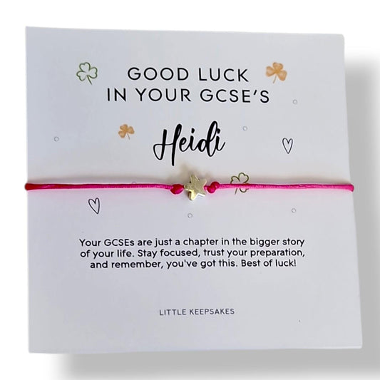 Exam GCSE Wish Bracelet, Personalised Good luck gift for kids, Primary / Secondary School Leavers, Exam Confidence