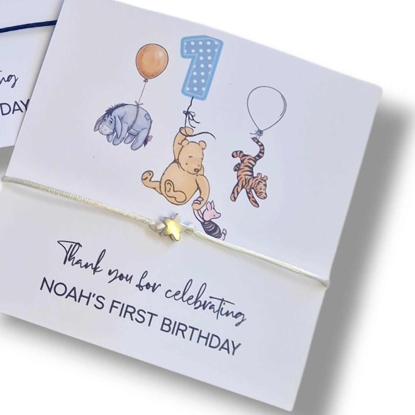 Winnie the Pooh Inspired Wish Bracelet: Personalised Birthday Party Favour -  Birthday - Any Age