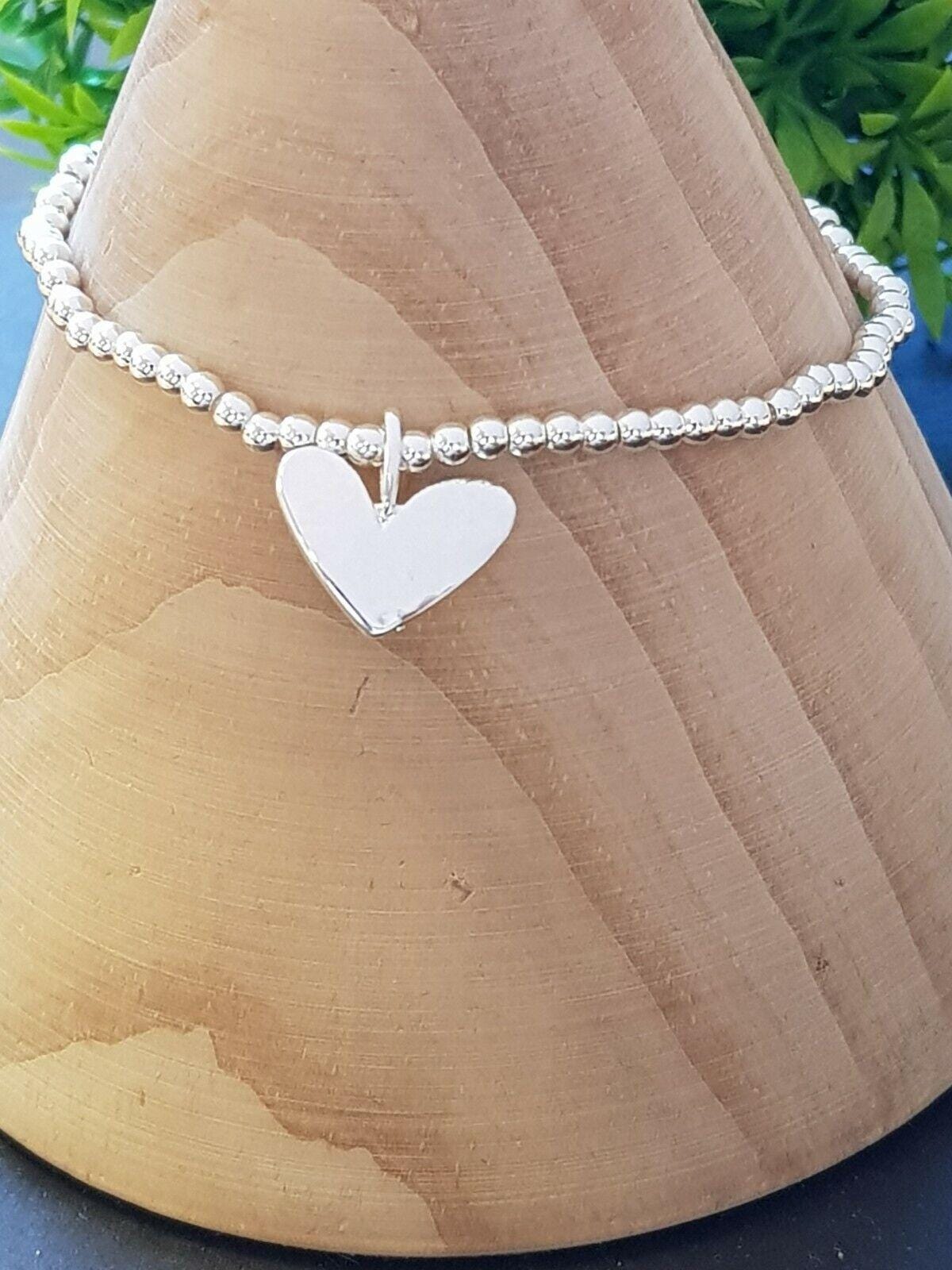Retirement Bracelet, Personalised Retiring | Happy Retirement  | Silver Plated Charm Bracelet Heart Charm mu77