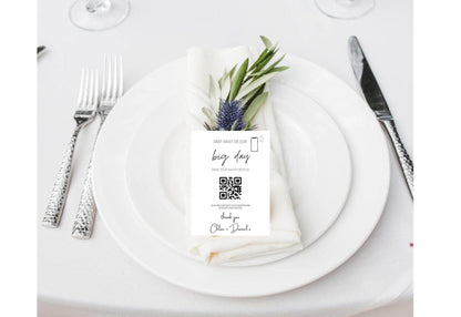 Wedding Photo Sharing Cards with QR Code: Personalized A7 Keepsake