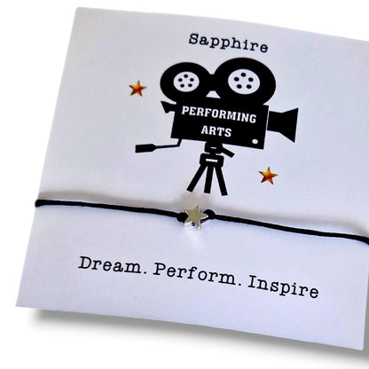 Performing Arts Wish Bracelet Gift, Theatre School Keepsake, Drama Class Thank You Present, End of Year Team Favour Gift