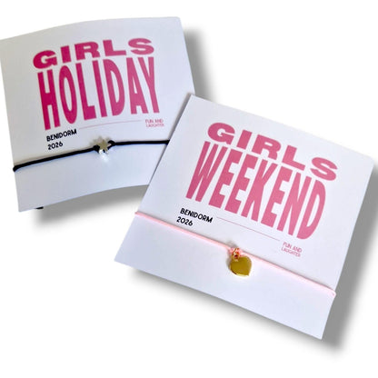 Girls Weekend Wish Bracelet Gift, Girls Trip Keepsake, Best Friends Holiday Bracelet, Hen Weekend Favour, Bestie , Birthday