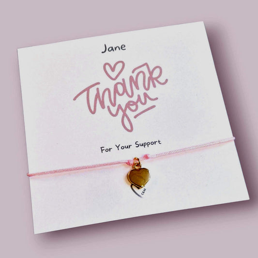 Personalised  Thank You Wish Bracelet: Teacher Appreciation Gift