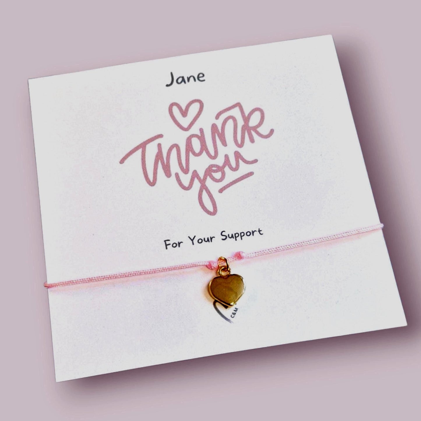 Personalised  Thank You Wish Bracelet: Teacher Appreciation Gift