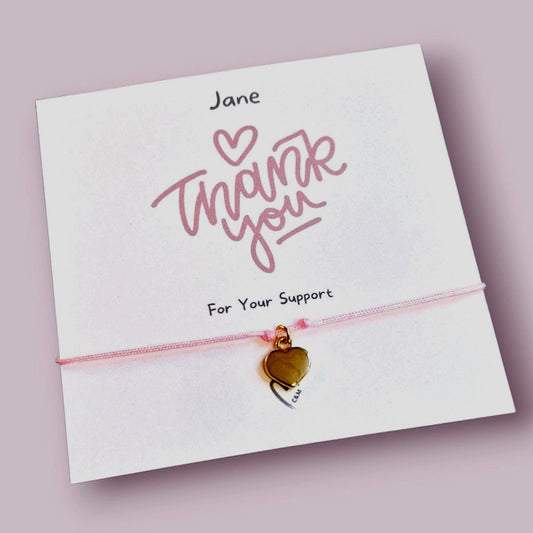 Personalised  Thank You Wish Bracelet: Teacher Appreciation Gift