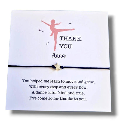 Dance Teacher - Thank you Wish Bracelets - Thank you gift - Birthday - Street  Dance - Friendship Bracelets  I Teachers I  Ballet
