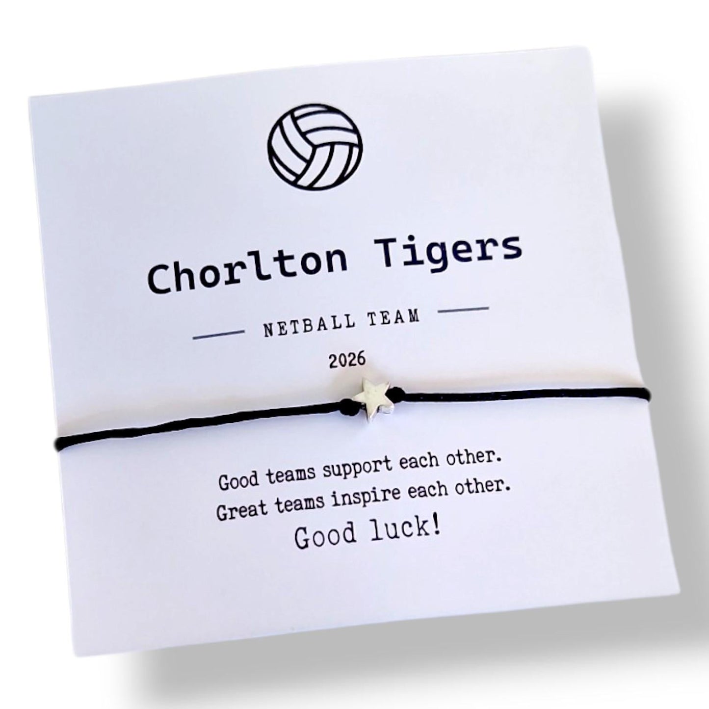 Netball Team Wish Bracelet: Custom Sports Gift, Team Bonding , Good luck gift, Team wish