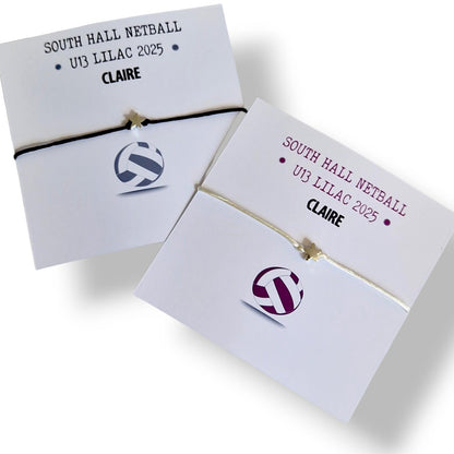 Netball Team Wish Bracelet: Custom Sports Gift, Team Bonding , Good luck, Congratulations