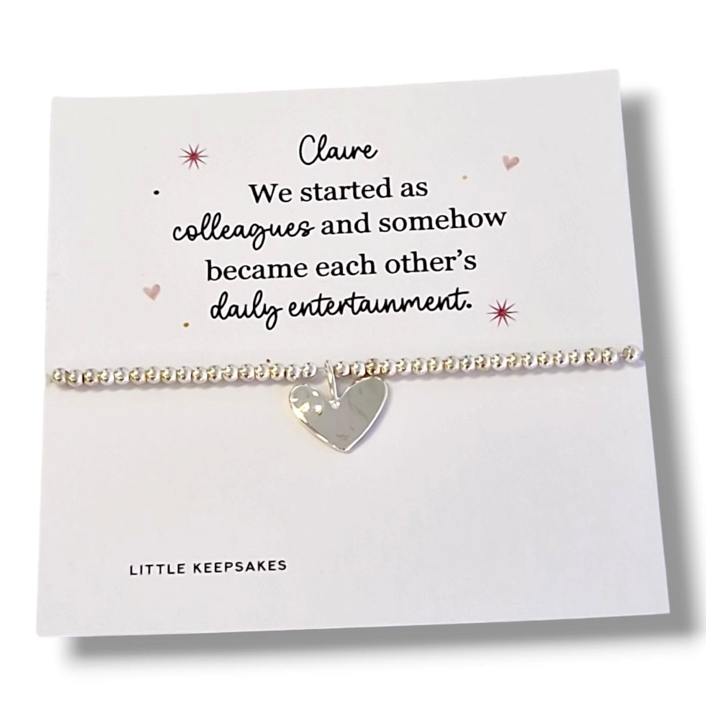 Funny Colleague Gift Bracelet -We started as Colleagues , Leaving Present,Silver Plated, Humorous Office Gift - Silver plated charm bracelet
