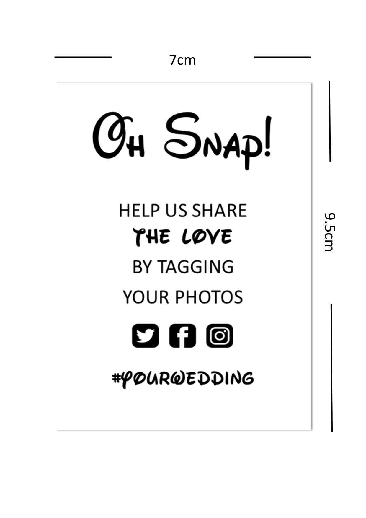 Disney Personalised Wedding QR Code Cards: Capture the Love Photos (7x10 cm A7 Size)