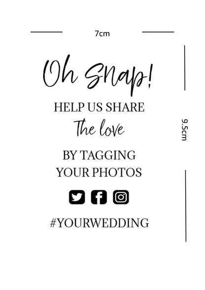 Personalised Wedding QR Code Cards: Capture the Love Photos (7x10 cm A7 Size)