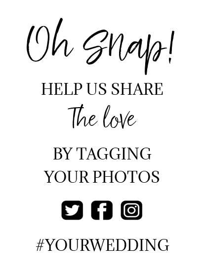 Personalised Wedding QR Code Cards: Capture the Love Photos (7x10 cm A7 Size)