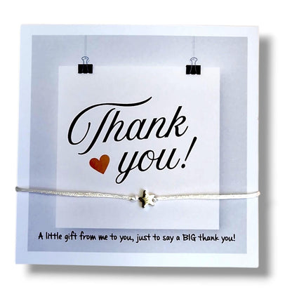 Thank You Wish Bracelet Gift, Star or  Heart Bracelet, Friendship Thank You Gift, Teacher Team School Gift, Corporate Appreciation