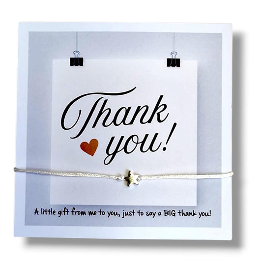 Thank You Wish Bracelet Gift, Star or  Heart Bracelet, Friendship Thank You Gift, Teacher Team School Gift, Corporate Appreciation