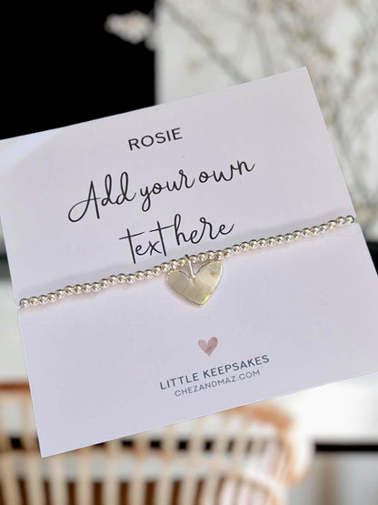 Customised Silver Plated Bracelet, own words, Exams, For Friend, Birthday Gift, Custom Cards, Personalised Gift Bridesmaid, Teacher