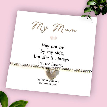 Loss of Mum Silver Plated Bracelet, In Loving Memory of Mum Gift, Sympathy Bracelet, Memorial Jewellery, Bereavement Keepsake for Mother