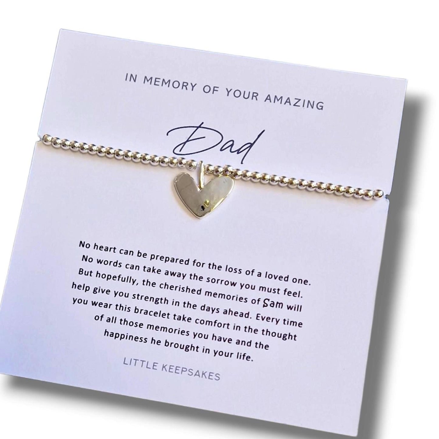 Loss of Dad Silver Plated Bracelet, In Loving Memory of Dad Gift, Sympathy Bracelet, Memorial Jewellery, Bereavement Keepsake Father
