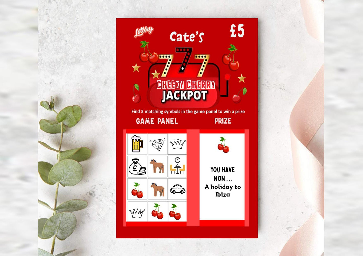 Scratch to Reveal Holiday Ticket, Personalised: Surprise Holiday, Present, Gift, Christmas, Birthday