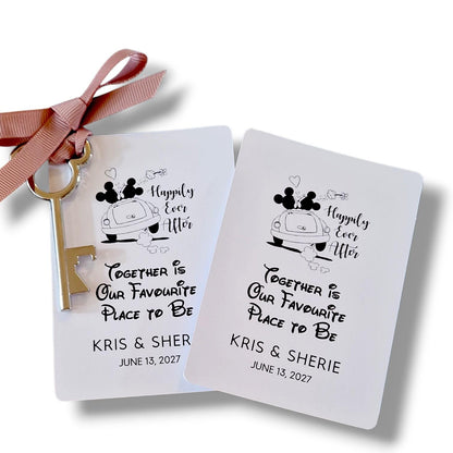 Disney Lovers, Magical Key Bottle Opener, Wedding, Engagement, Anniversary Keepsake & Guest Favour Together us our favourite place to be