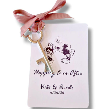 Disney Lovers, Magical Disney Key Bottle Opener, Wedding, Engagement, Anniversary Keepsake & Guest Favour. Happily ever after