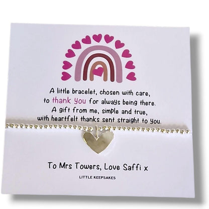 Thank you Gift - say a big thank you Personalised Silver Plated Charm Bracelet: Thank You Gift