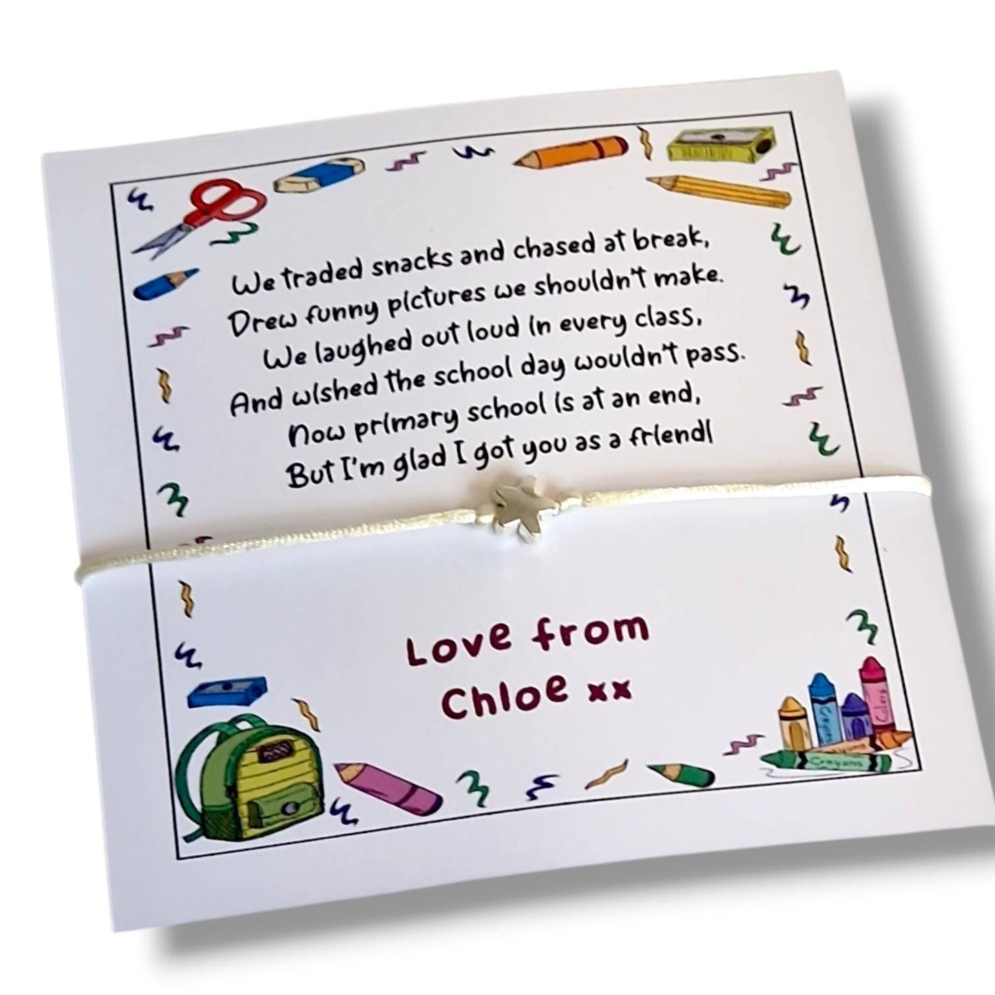 End of Term, class 2026, Wish Bracelet: Student Friendship Gift, Personalised , teacher, friend, student