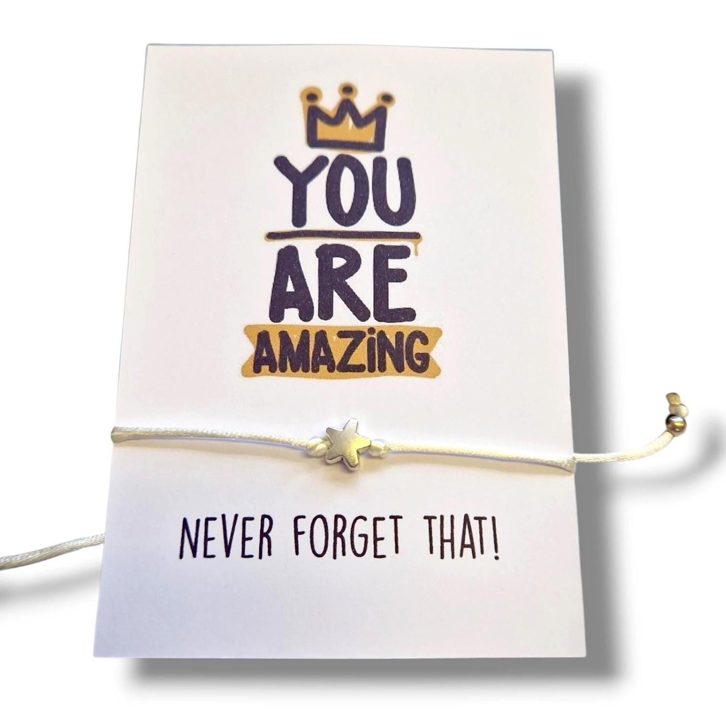 You are amazing, strong Wish Bracelet: Never forget that - Thinking of You Gift - Strength