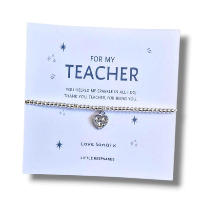 Teacher Thank You Gift: Charm Bracelet - you helped me sparkle - Coach, SEN, Teaching Assistant-Nursery-Personalised