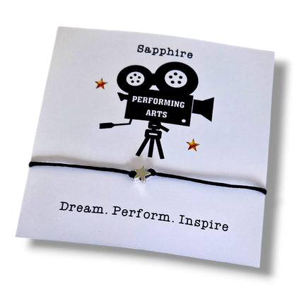 Performing Arts Wish Bracelet Gift, Theatre School Keepsake, Drama Class Thank You Present, End of Year Team Favour Gift