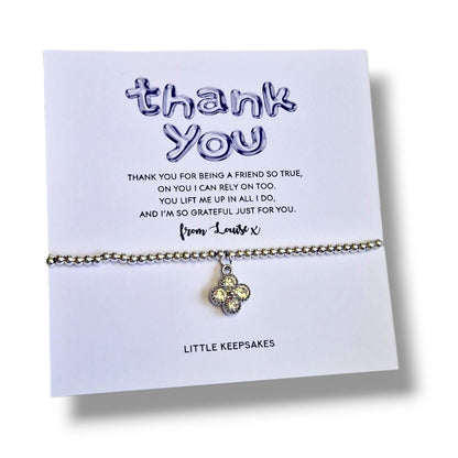 Thank You Friend Silver Plated Charm Bracelet, Friendship Thank You Gift, Best Friend Keepsake Bracelet, Appreciation Gift